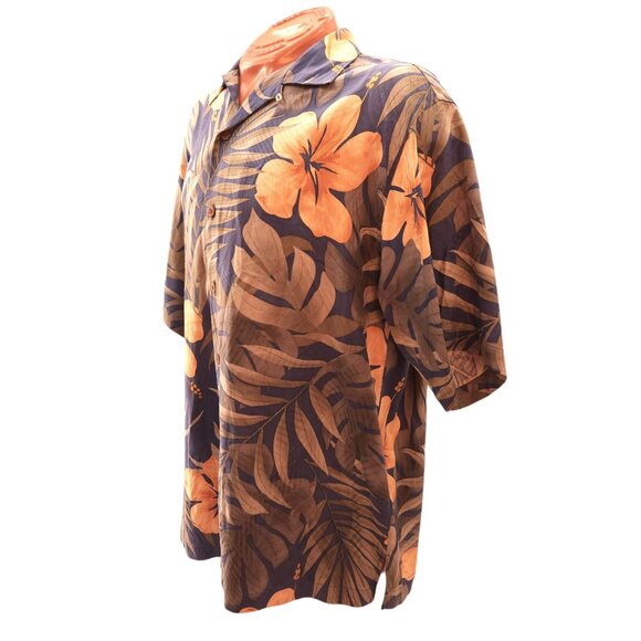 Tommy Bahama Men's Silk Shirt Button Up Hibiscus Print Short Sleeve - Picture 4 of 10